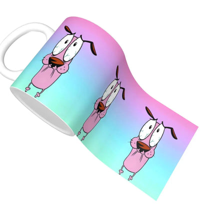 Personalized C-Courage The Cowardly Dog Coffee Mug DIY Ceramic Milk Tea Mug Cup
