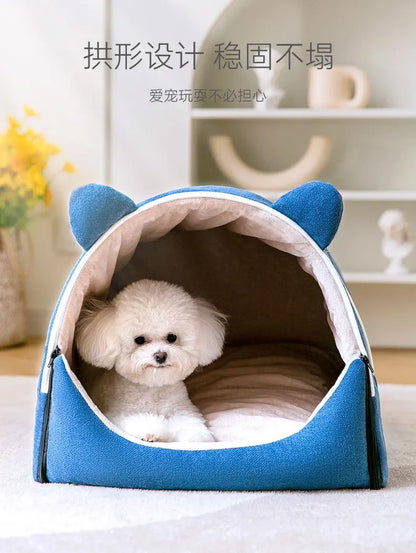 Dog Kennel Warm In Autumn and Winter Removable and Washable House Type Closed Indoor Large Space Cat Fighting Mat