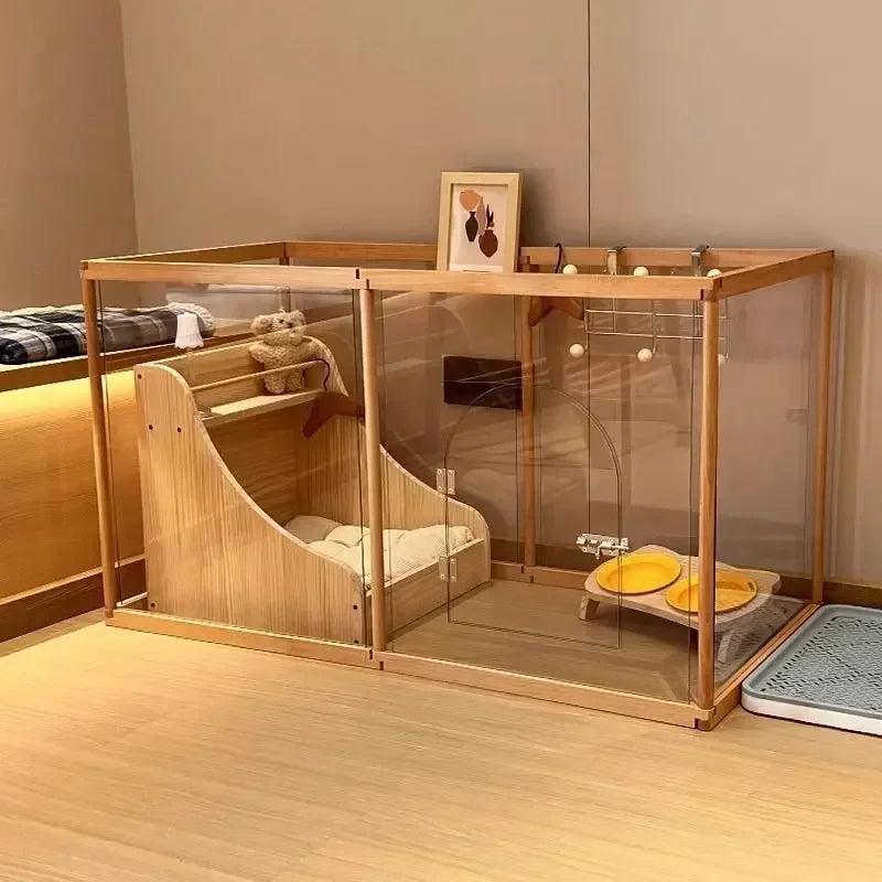 Pet pen dog cage Indoor villa for small and medium-sized dogs with fence and isolation gate in domestic kennel