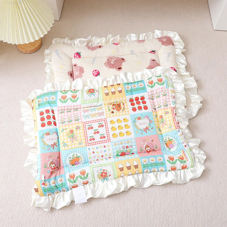 Pet Sleeping Mat Dog Bed Cat Bed Thickened Blanket Pad for Dogs Cats Winter Warm Washable Dog Mattress Pet Blanket Pet Supplies