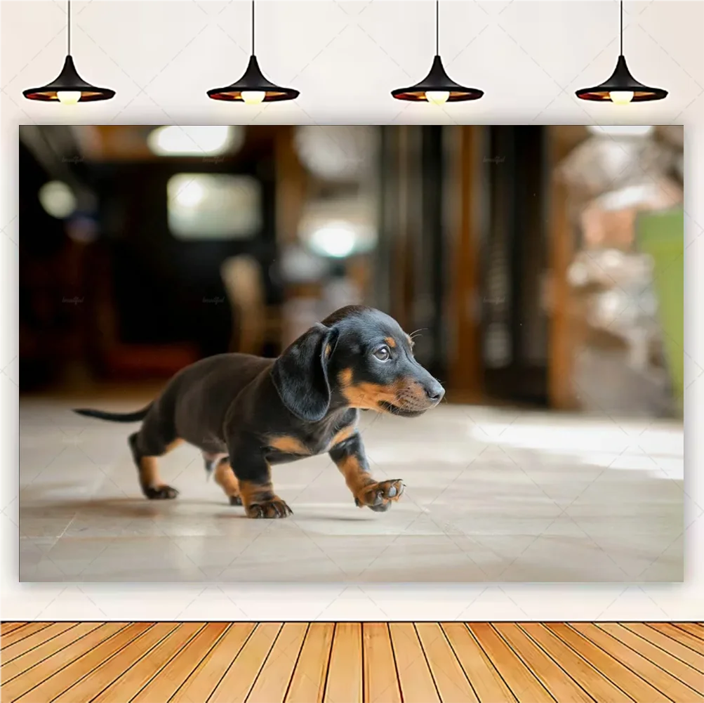 Cute Dachshund Theme Birthday Party Decorations Lovely Puppy Backdrop Cake Insert Banner Balloon Baby Shower Supplies Child Gift