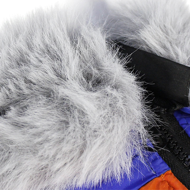 the STYLISH SNOWDOG - Big Fur Collar Pet Down Jacket for Medium/Large Dogs, Waterproof Big Dog Clothes, Winter Golden Retriever Coats