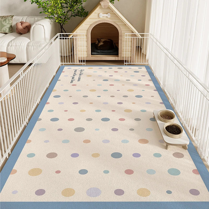 the DOG RUG - Simple Dot Pattern Pet Floor Mats, Waterproof Anti-Urine and Wear-Resistant Pet Placemats, Dog Food Mat/Cat Food Mat