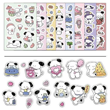 8PCS Happy Little White Dog Guka Stickers DIY Phone Cases Handbooks Decorative Cartoon Waterproof Stickers