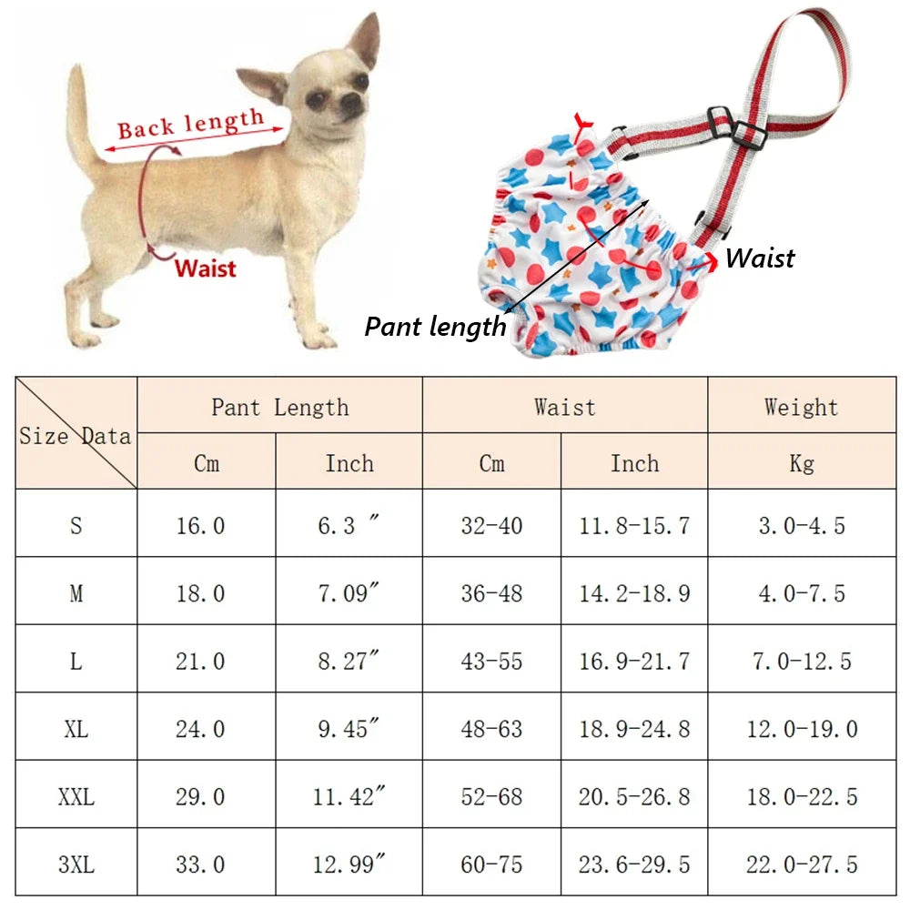 Washable Big Dog Diapers Female for Small Medium Dogs Reusable Pet Physiological Pants Labrador Shorts mascotas Period Panties
