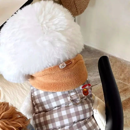 Cute Plaid Winter Dog Jacket Cotton Dog Hooded Coat Puppy Clothes Pet Warm Dog Costumes Chihuahua Dachshund Bichon Clothing 2025