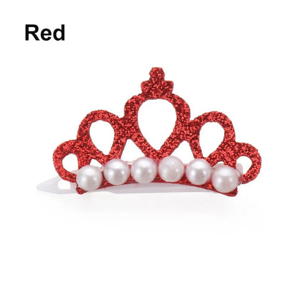 Small Dogs Faux Pearl Crown Shape Bows Hair Clips Bow Cute Head Decoration For Pets Hair Clips Grooming Cat Bow Pet Accessoires