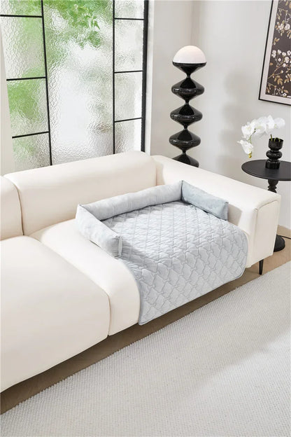 Velvet Pet Sofa Mat Warm Pet Blanket for Medium Large Dog Couch Bed Cushion with Pillow Cats Pad House Pet Supplies Accessories