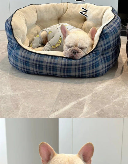 Deep Sleep Dog House High Back Warm Donut Bed for Small Medium Dogs Thick Plush Winter Bed for Teddy French Bulldog Puppies Cats
