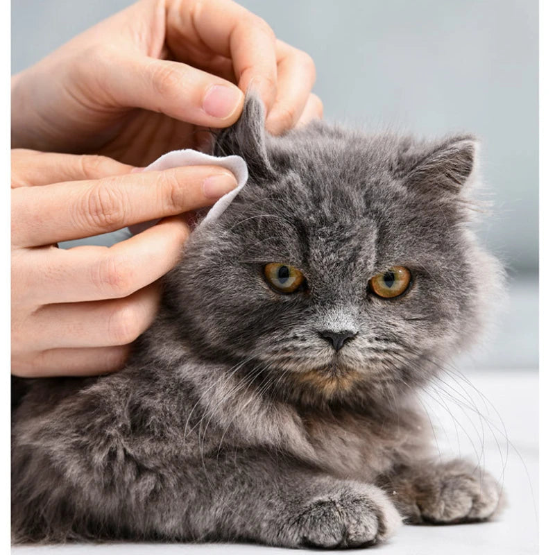 the DOGGY EAR & EYE WIPES - Universal Pet Wipes, Dog and Cat Earwax Cleaning Wipes, Cat/Dog Eyes and Ear Pet Eyes Wipes, No Irritation Cleaning/Grooming Wipes