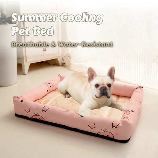 Summer-Ready Cooling Pet Bed for Small Dogs & Cats – Ice Pad Mattress with Water-Resistant Fabric & Breathable Mesh
