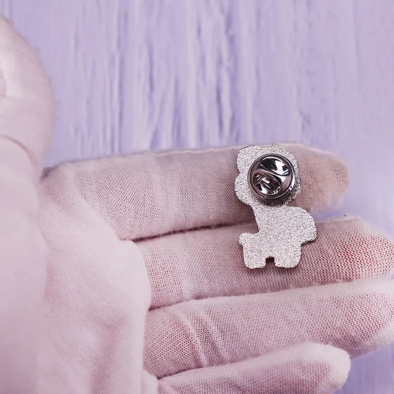 Vivi Dog with Balloons Enamel Pin Mini Puppy Bichon Frise Cute Dog Pet Brooch Badge