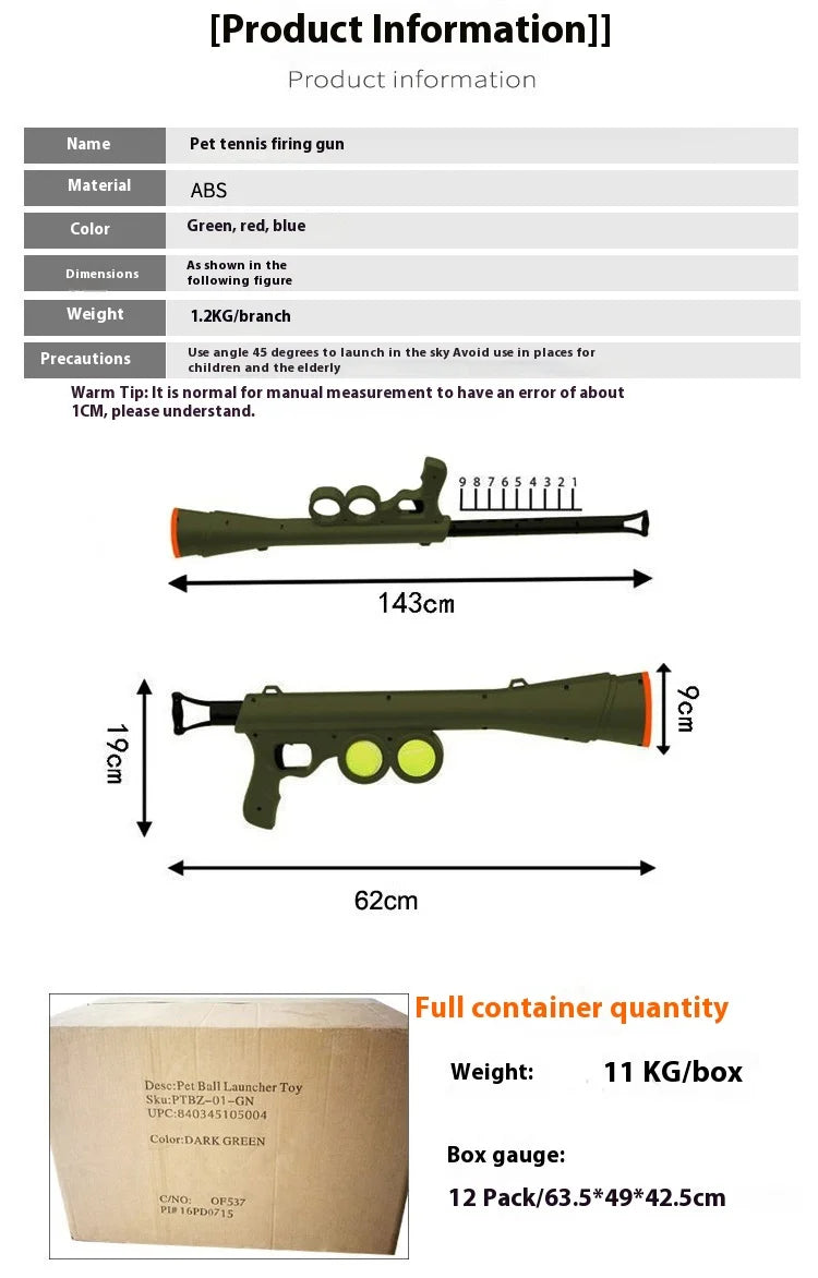 the FETCHBLASTER LAUNCHER - Hot Selling Pet Dog Toy Serving Gun, Training Dog Throwing Ball Launcher, Pet Outdoor Tennis Shooting