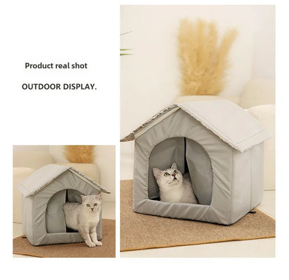the STRAY HOUSE - Stray Cat/Doghouse, Waterproof Outdoor Winter Warm Pet Cave, Sleeping Beds Home, Foldable Washable for Small Dog/Puppy Supplies