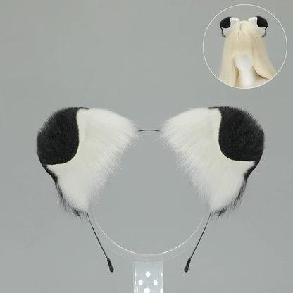 New Anime Handmade Kawaii Dog Furry Ears Headband Night Party Simulated Cute Wolf Dog Ears Cosplay Props