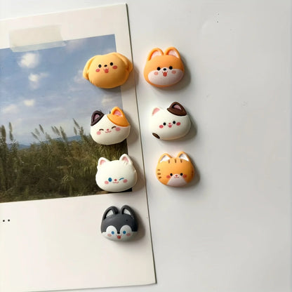 Resin refrigerator stickers of cute little dogs and cats, animal heads with magnets, lovely magnets as gifts and presents.