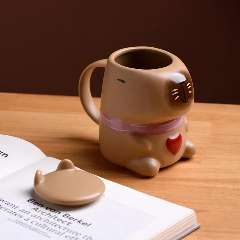 2025 New Ceramic Water Dolphin Cup Capybara Mug Home Breakfast Milk Coffee Mug Cartoon Creative Modeling Cups