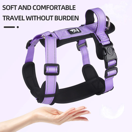 Anti-Escape Dog Harness with Handle Reflective Nylon Dog Harness Vest for Small Medium Dogs French Bulldog Walking Pet Supplies