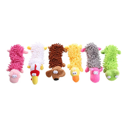 Chew Resistant Plush Pet Toys Stress Relieving Mop Plush Frogs Hippopotamus Teeth Grinding Dog Toys