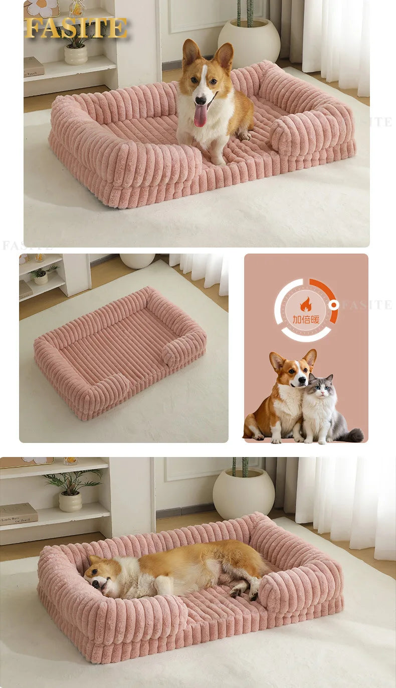 2025 Cross-border new product pet litter winter warm large dog kennel pet mat cat litter dog bed dog mat