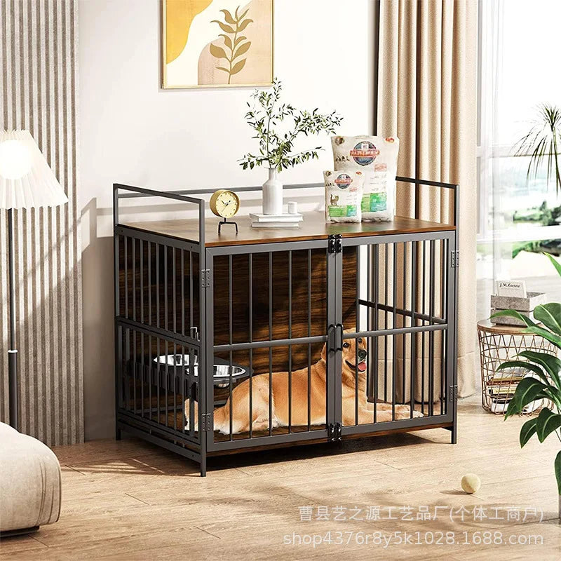 Dog Cage Small Medium Dog Indoor with Toilet Side Herding Small Pet Cage Dog Labrador Golden Retriever Cage