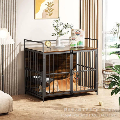 Dog Cage Small Medium Dog Indoor with Toilet Side Herding Small Pet Cage Dog Labrador Golden Retriever Cage