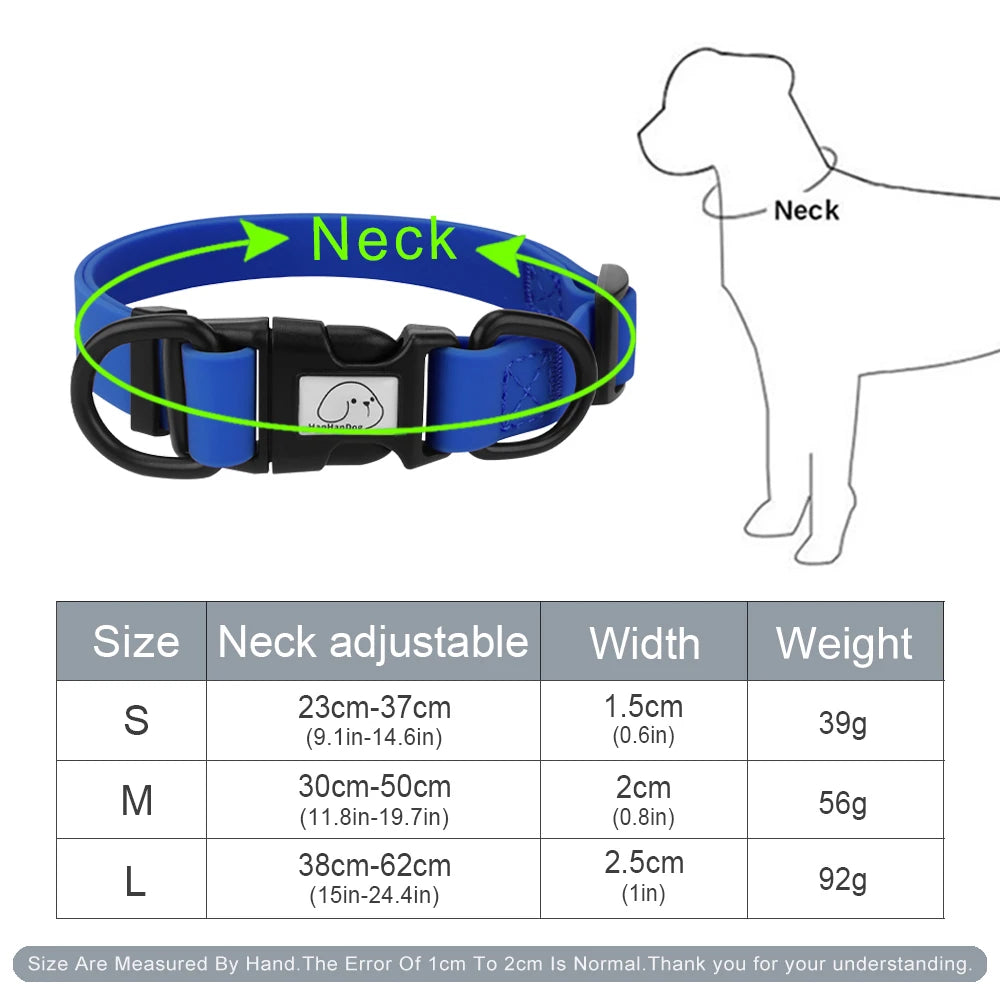 the AQUAPAW WATERPROOF COLLAR - PVC Waterproof Dog Collar, Soft Adjustable Pet Collar, Big Cat/Dog Necklace for Small/Medium/Large Dog