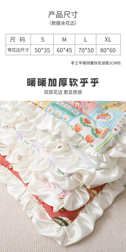 Pet Sleeping Mat Dog Bed Cat Bed Thickened Blanket Pad for Dogs Cats Winter Warm Washable Dog Mattress Pet Blanket Pet Supplies