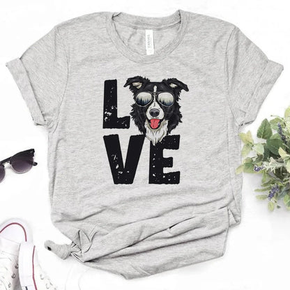 the COLLIECULTURE STREET TEE - Border Collie T-Shirts, Women Graphic Streetwear Top, Female Funny Clothes