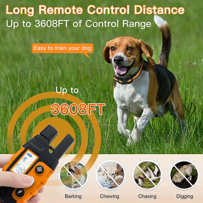 the ELECTRIC COLLAR - 3300Ft Electric Dog Training Collar Remote Control Waterproof Pet BehaviorFor 5-120lbs Puppy With Shock Vibration