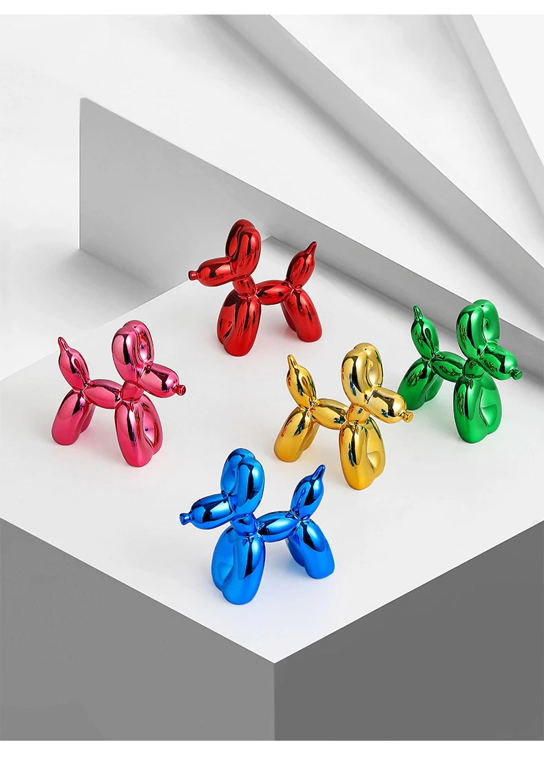 Resin Balloon Dog Sculpture Nordic Puppy Home Decor Living Room Desk Decor Office Figurines for Interior Decoration Home Statue