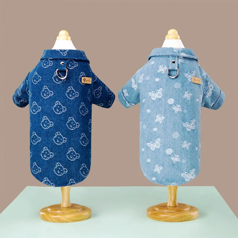 Luxury Dog Clothes Pet Dog Shirt for Small Dogs Spring Warm Puppy Costume Cute Print Cat Shirt Chihuahua Dog Clothes Pet Outfits