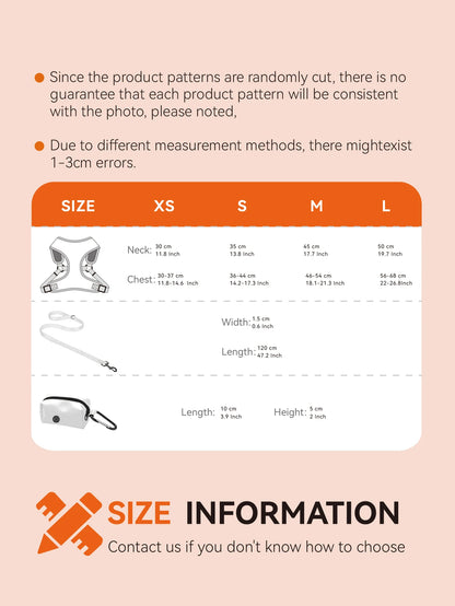 the JUCIYPAWS 3-PIECE SET - 3PCS/Set Watermelon Love, High Quality Dog Harnes Leash with Poop Bag Holder Set, Soft Breathable Lining