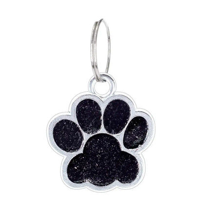 Cat Dog Paw Print Dog Cat Tags Personalized Anti-Lost Pet Glitter Pendant Exquisite with Hook Pet Collar Tag Pendant Kitten