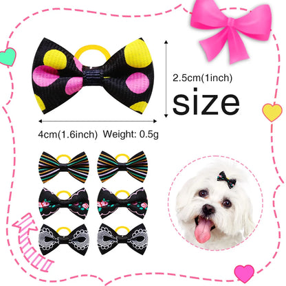 the MINI PAWBLOOM HAIR BOW SET - 10/20/30PCS Small Dog Hair Bows, Pet Bows, Rubber Bands, Cute Pet Puppy Hair Bows for Small Dog, Hair Accessories, Pet Supplies