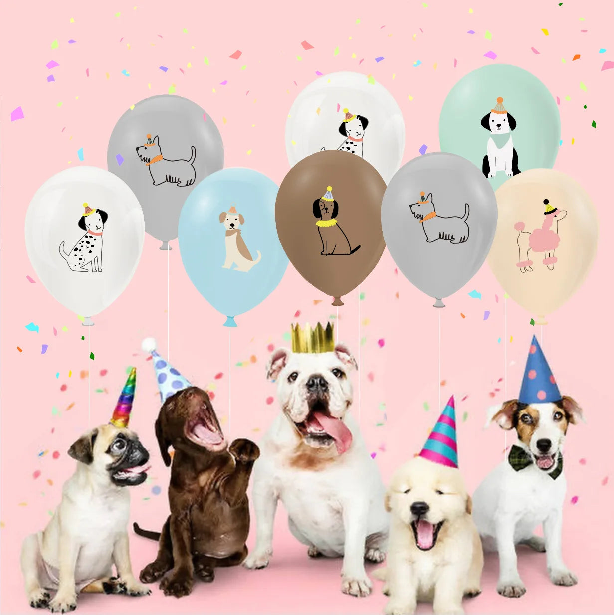 Pet Dog Cupcake Toppers Pet Dog Themed Birthday Party Supplies Dog Face Cake Toppers Puppy Theme Birthday Party Decoration