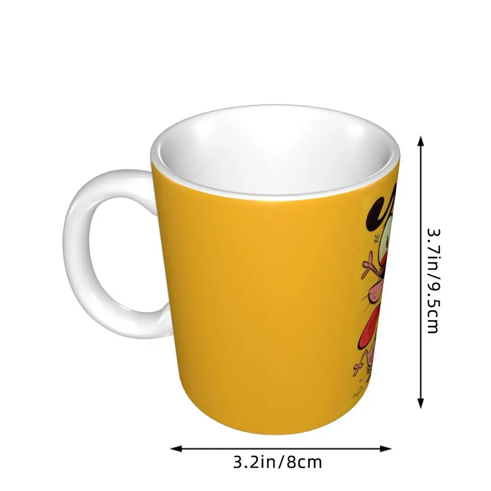 Personalized C-Courage The Cowardly Dog Coffee Mug DIY Ceramic Milk Tea Mug Cup