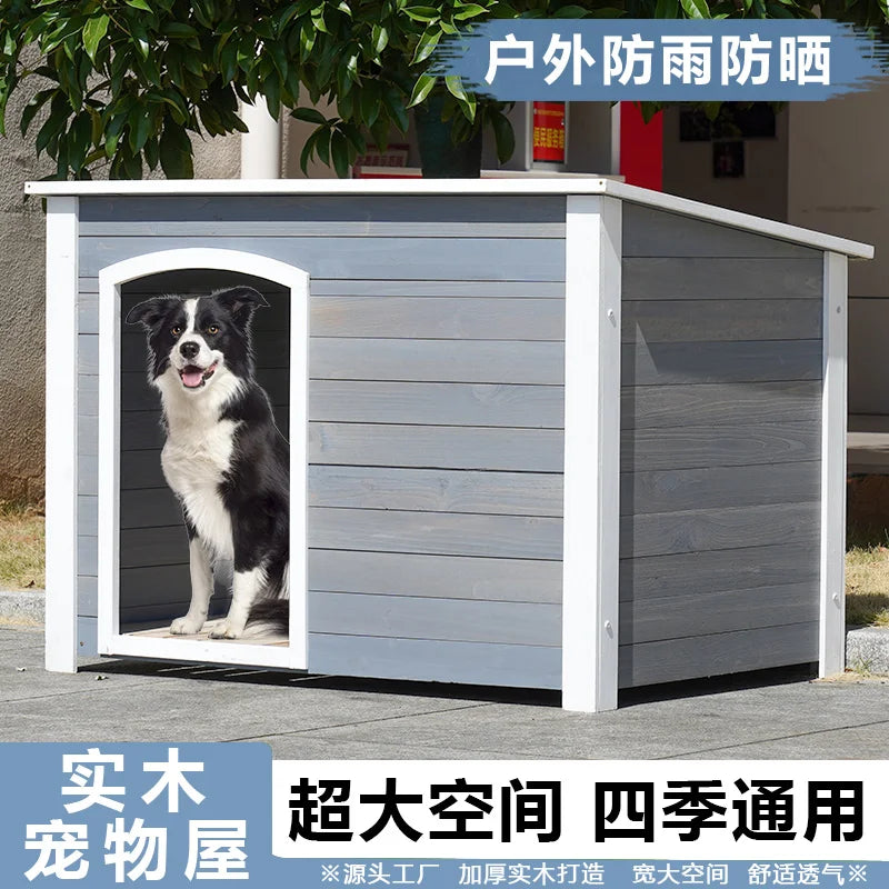 the ZEN DOGHOUSE - Doghouse Outdoor Warm and Rainproof Four-Season Universal Dog Cage, Outdoor Pet Nest Villa, Small Medium and Large Dog Sleeping