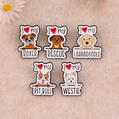 Cute Dogs Enamel Pin Cartoon Brooch Pines Lapel Pins Badge on Backpack Clothing Accessories Animal Jewelry Pet Lover Gifts