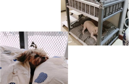 the DOGGY BUNKBED - Dog Bed, Solid Wood Princess Bed, Dog/Cat Under Pet Bunk Bed, High and Low Off the Ground Moisture-Proof Cat Kennel/Dog Kennel