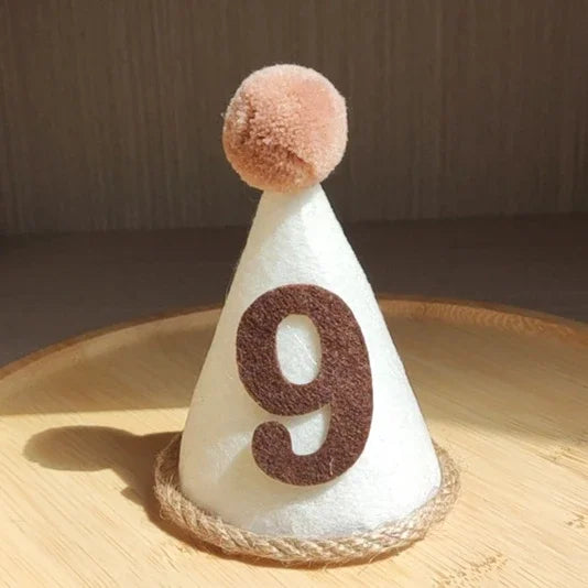 강아지 모자 Pet Birthday Hat Dog Hat Non-woven Fabric Number Hats Headband Felt Digital Birthday Celebration Hat Шапка Для Собак