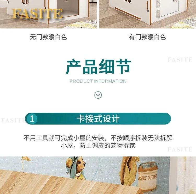 the RED BARN DOGHOUSE - Top Cover Doghouse, Outside Easy Installed Winter Gate Door Window External Entrance Nest, Home Pets Products