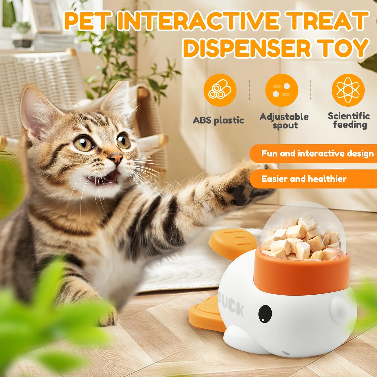 Interactive Duck Shaped Dog Slow Feeder Toy Pet Automatic Intelligence Food Dispenser Training Cat Dog Snack Toy