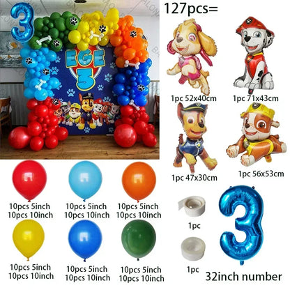 1set Dog PAW Patrol Aluminum Balloons figure 1 2 3 4 5 6 year old birthday party decoration Balloon Baby
