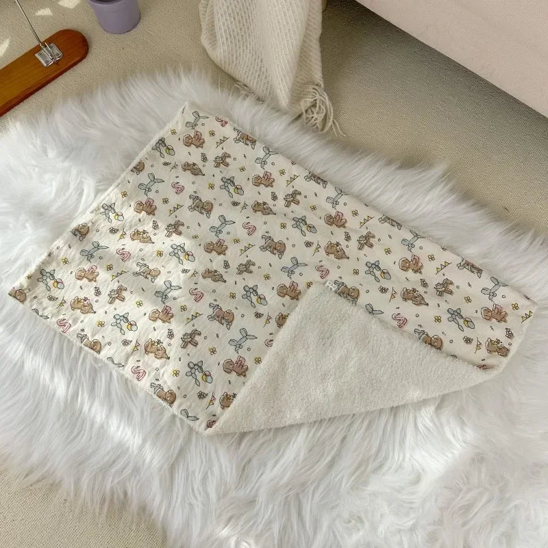 Printed Dog Blanket Pet Blanket Warm Dogs and Cat Teddy Small and Medium-sized Dog and Cat Litter Pad Dog Pillow Sofa Bed