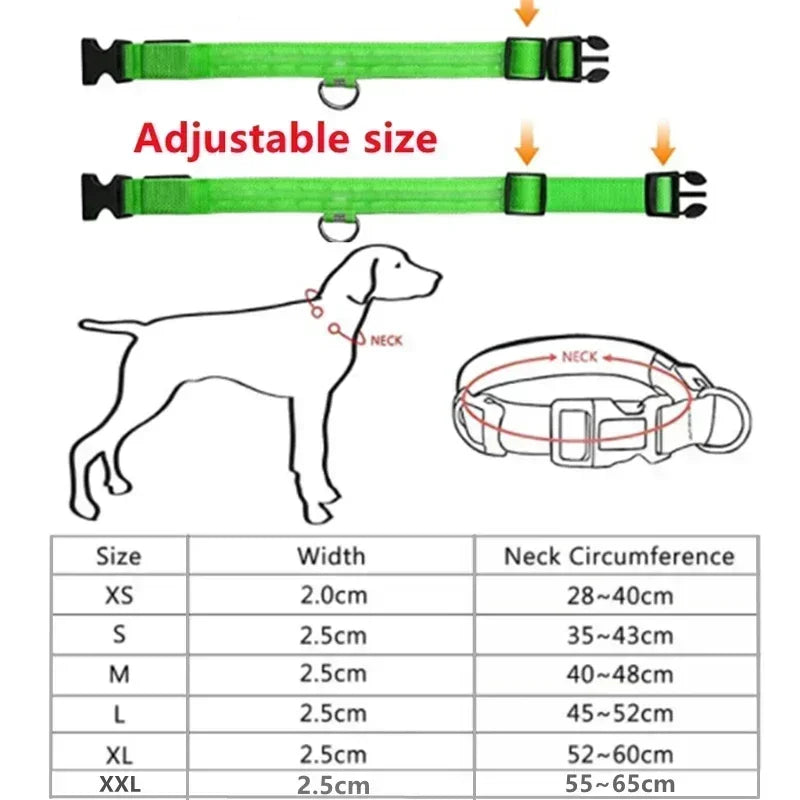the LUMAGLOW ANTI-LOST COLLAR - LED Glowing Dog Collar, Adjustable Flashing Rechargeable Luminous Collar, Night Anti-Lost Dog Light Harness for Small Dog, Pet Products