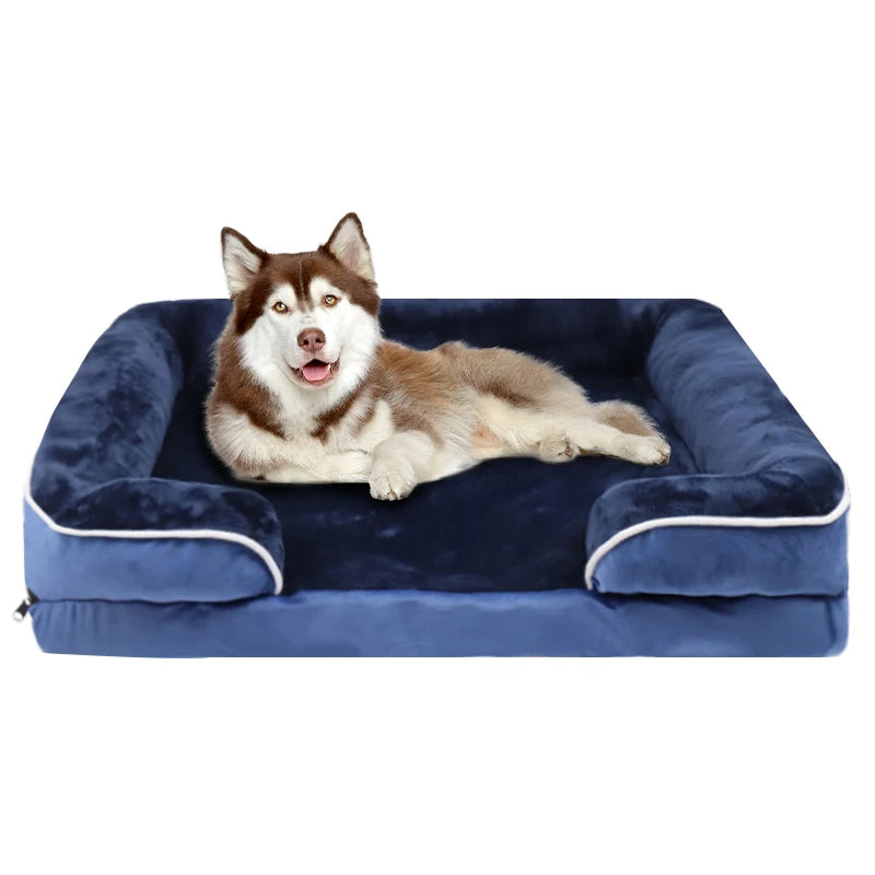 Extra large orthopedic dog bed washable sofa bed, support foam pet sofa bed, removable pet dog sofa and dog bed for all seasons