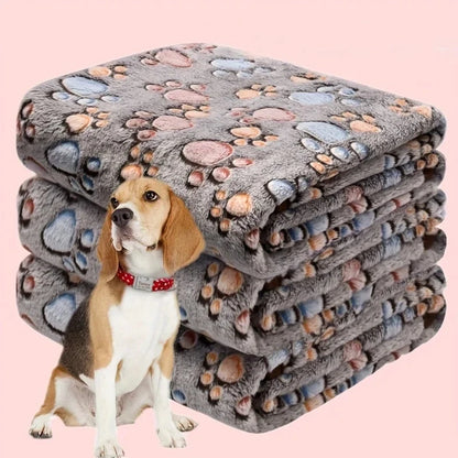 Soft Flannel Fleece Cat Dog Blanket Bed Mats Paw Foot Print Warm Pet Blanket Sleeping Beds Cover Mat For Dogs Cats Pets supplies