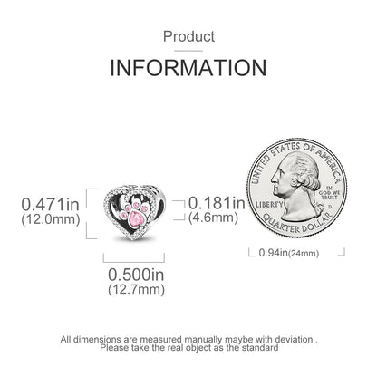 Dog Pet Charms 925 Silver Doggy Paw French Bulldog Bones Beads fit Original Bracelet DIY Fine Jewelry