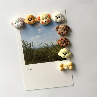 Resin refrigerator stickers of cute little dogs and cats, animal heads with magnets, lovely magnets as gifts and presents.